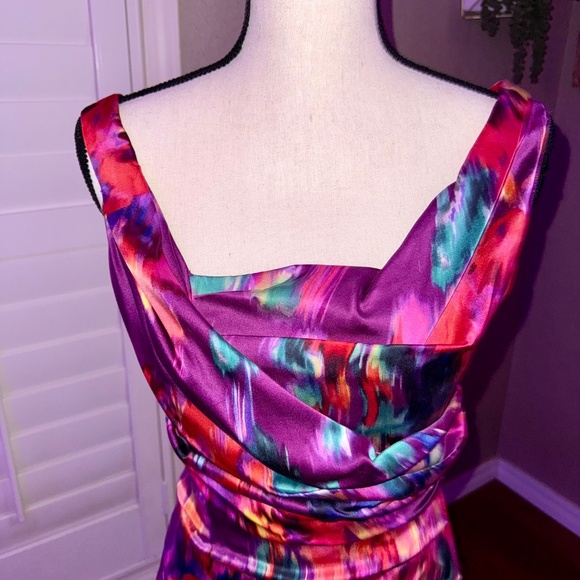 Y2K vintage Express ruched watercolor dress, excellent condition - Picture 4 of 4
